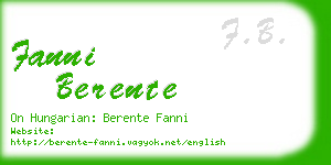 fanni berente business card